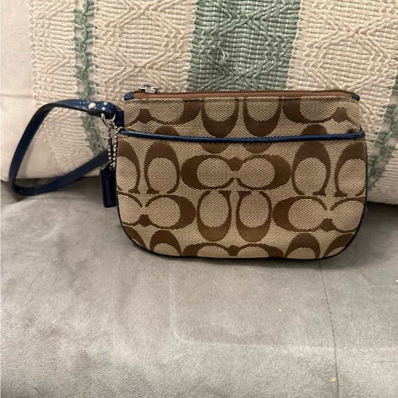 Coach Handbags - Coach Signature Brown and Tan Wristlet
